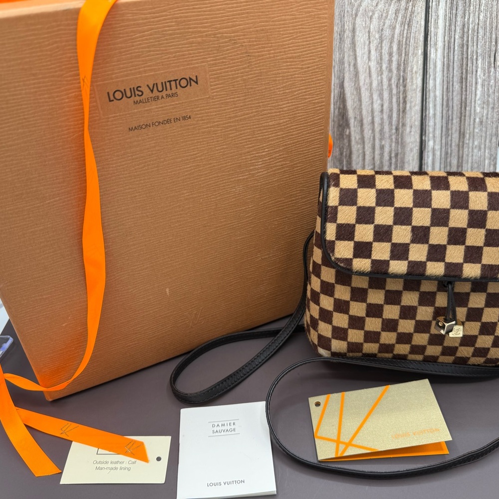 Louis Vuitton Brown and Cream Checkered Bag - Picture 4 of 4